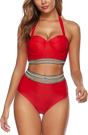 high waisted retro bathing suits