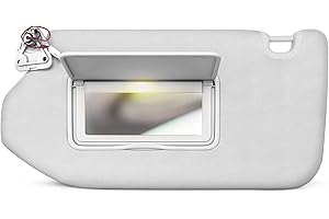 SAILEAD Left Driver Side Sun Visor Replacement with Light Compatible with 2013-2018 Nissan Pathfinder and 2014-2017 Infiniti QX60, Grey