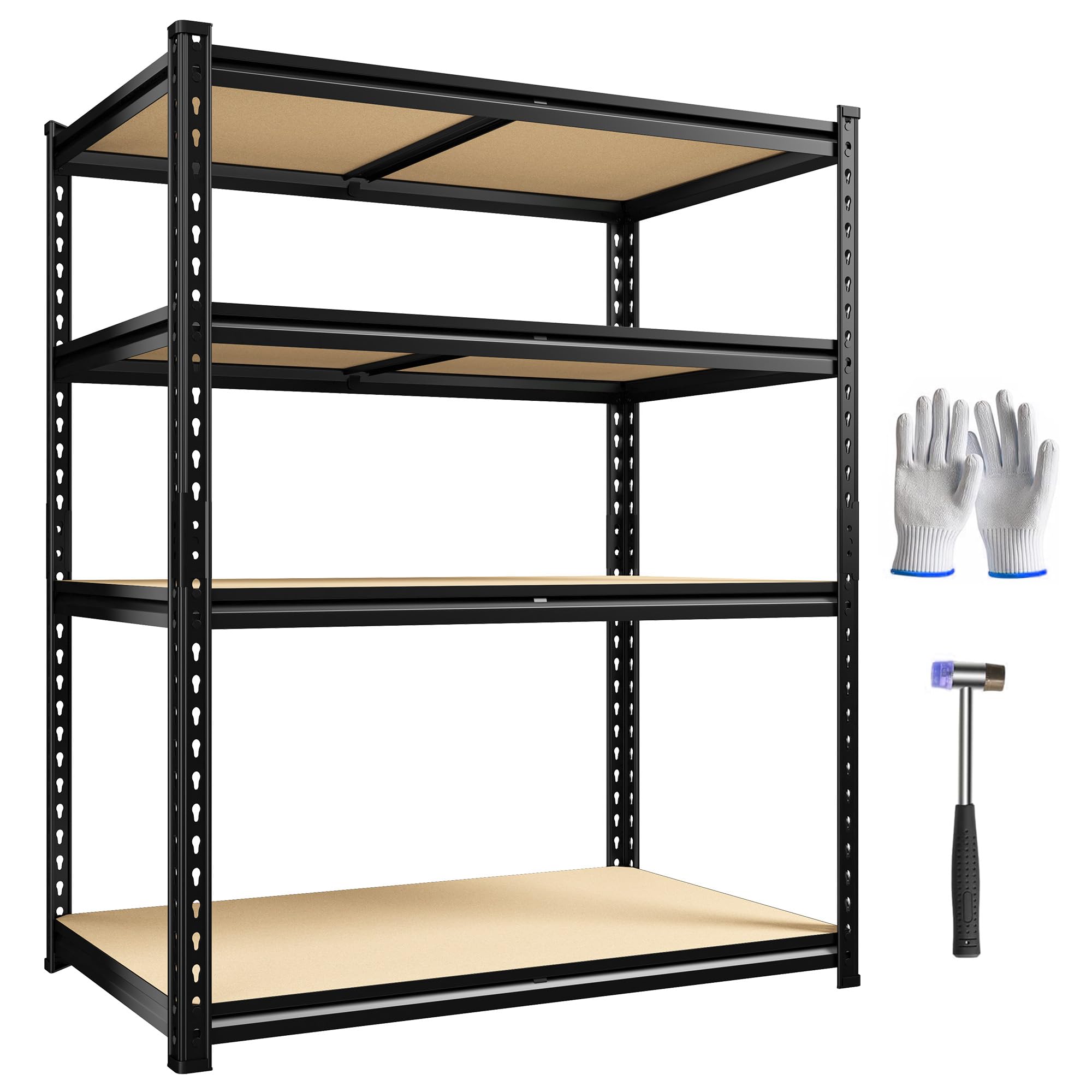 Photo 1 of ***only reference image**DurayLoly 40" W Garage Shelving, 4 Tier Storage Shelves Load 2000 lbs, Adjustable Garage Shelves, Metal Shelving Unit for Warehouse, Basement, Pantry, 40" Wx 16" D x 60" H, Black