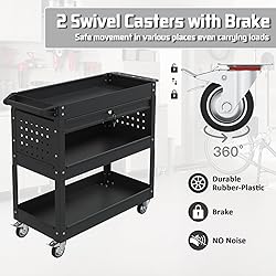 Pelnuies 3 Tier Rolling Tool Cart, 400 LBS Capacity