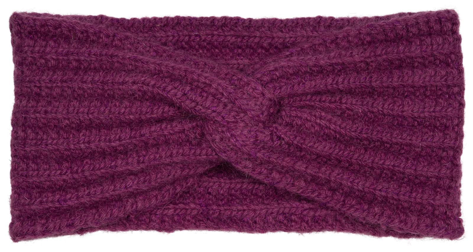 styleBREAKER Ladies Knitted Headband with Rib Pattern and Twist Knot, Rib Pattern, Warm Winter Hairband, Headband 04026059, Colour:Violet