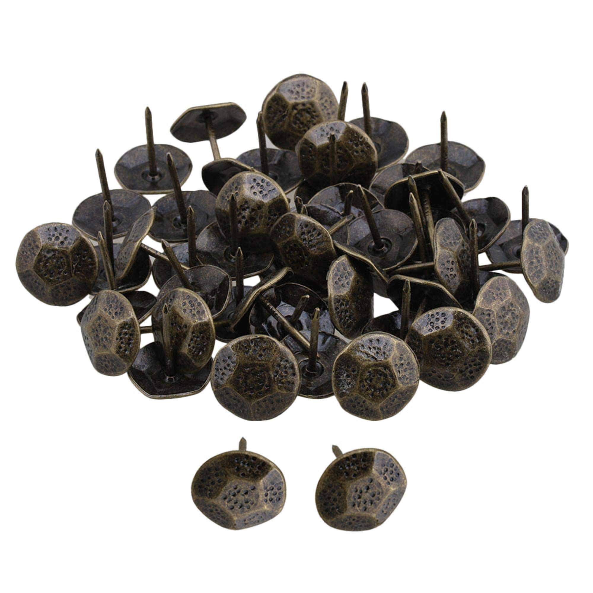Yibuy 50pcs 23x20mm Furniture Decorative Bronze Upholstery Nails Tacks Studs