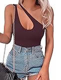 SAUNGKUAI Women's Sexy One Shoulder Sleeveless
