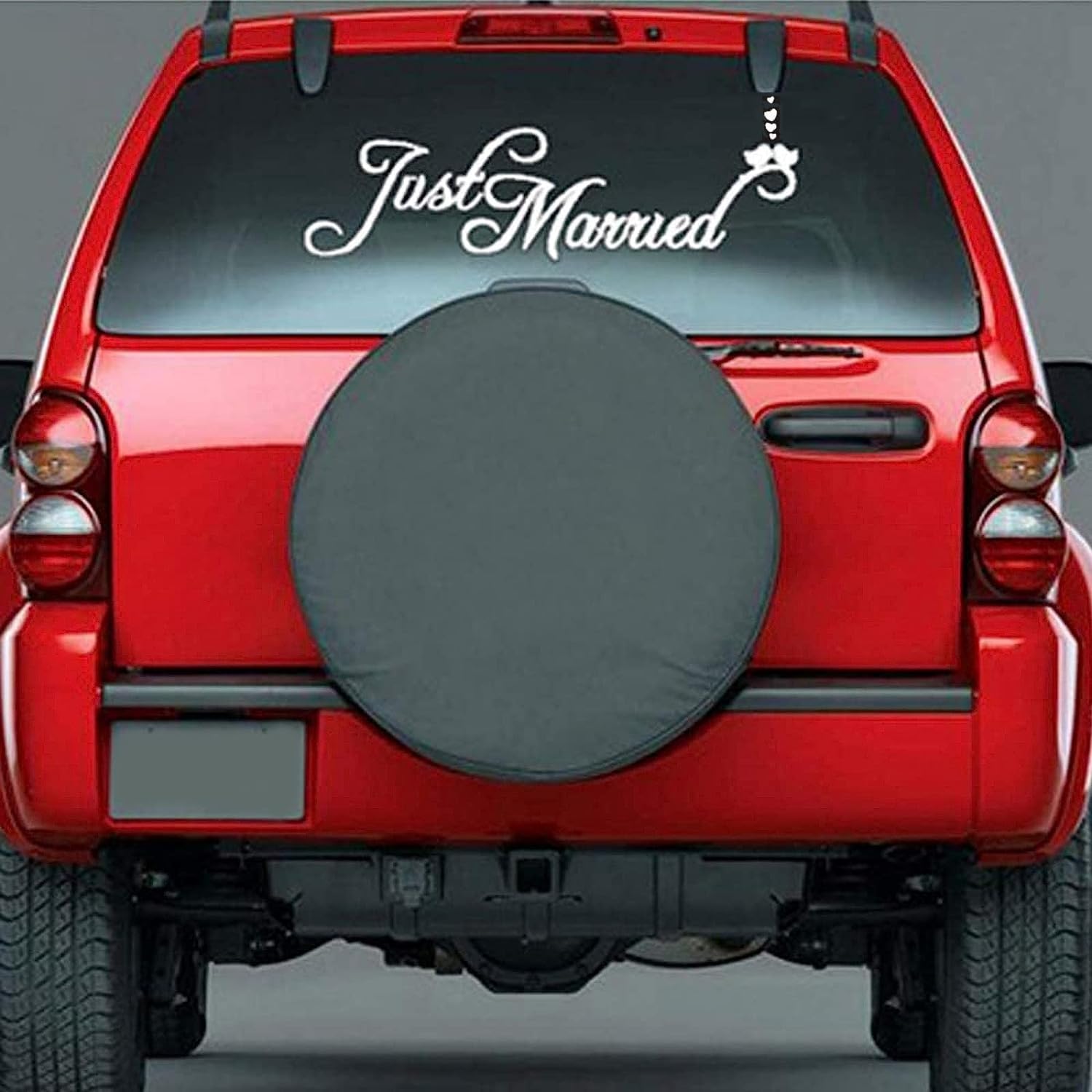 EQLEF Just Married Car Sticker, Just Married Car Sticker Wall Sticker for Wedding Just Married Car Decoration Car Mirror Window Sticker for Honeymoon and Wedding