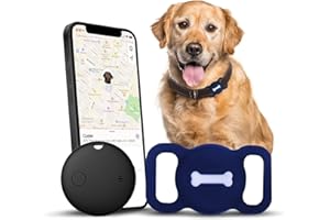 VEEIND Smart Pet Tracker, Dog Tracker with Black Collar Holder, Smart Tag for Seamless Location Tracking, No Monthly Fee, MFi Certificated, Work with Find My, No GPS Tracker, iOS Only(Midnight Blue)