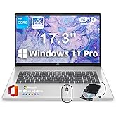 HP 17.3" Laptop for Business and Students 2025 • w/Office & External DVD Drive • HD+ Anti-Glare Display • Intel (8-Core) i3 - N305 • Win 11 Pro • Wi-Fi 6 • Copilot AI • 32GB RAM • 1TB SSD