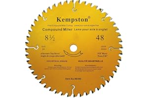 Kempston 99360 8-1/2-Inch by 48 Tooth Industrial Thick Kerf Sliding Compound Miter Blade with 5/8-Inch Arbor
