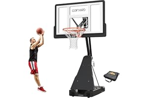 COFIYARD Basketball Hoop Outdoor with 44/54 Inch Shatterproof Backboard, 5.25-10FT Height Portable Basketball Hoop with Sandbag, Adjustable Basketball Goal System