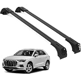 ERKUL Roof Rack Cross Bars for Audi Q3 2019-2025 | Aluminum Crossbars with Anti Theft Lock for Rooftop | Compatible with Flush Rails - Black