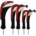 FINGER TEN Golf Club Head Covers Woods Driver Fairway Hybrid 3/4/5 Set, Headcovers Men 1 3 5 7 X Interchangeable Number Tag, Fit All Wood Clubs