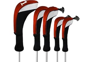 FINGER TEN Golf Club Head Covers Woods Driver Fairway Hybrid 3/4/5 Set, Headcovers Men 1 3 5 7 X Interchangeable Number Tag, Fit All Wood Clubs