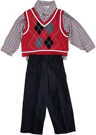 red plaid sweater vest