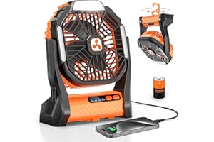 Portable Fan Rechargeable 20000mAh Cordless Battery Powered Fan with LED Lantern Battery Operated for Travel Bedroom Home Cam