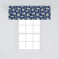 Ambesonne Marine Window Valance, Anchor Giant