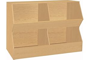 DINZI LVJ Kids Bookshelf, Toy Storage Organizer, Wooden Toy Storage Cabinet, 4 Cubby Children Bookcase, 43.3" L Toddler Book Shelf for Bedroom, Nursery, Hallway, School, Natural