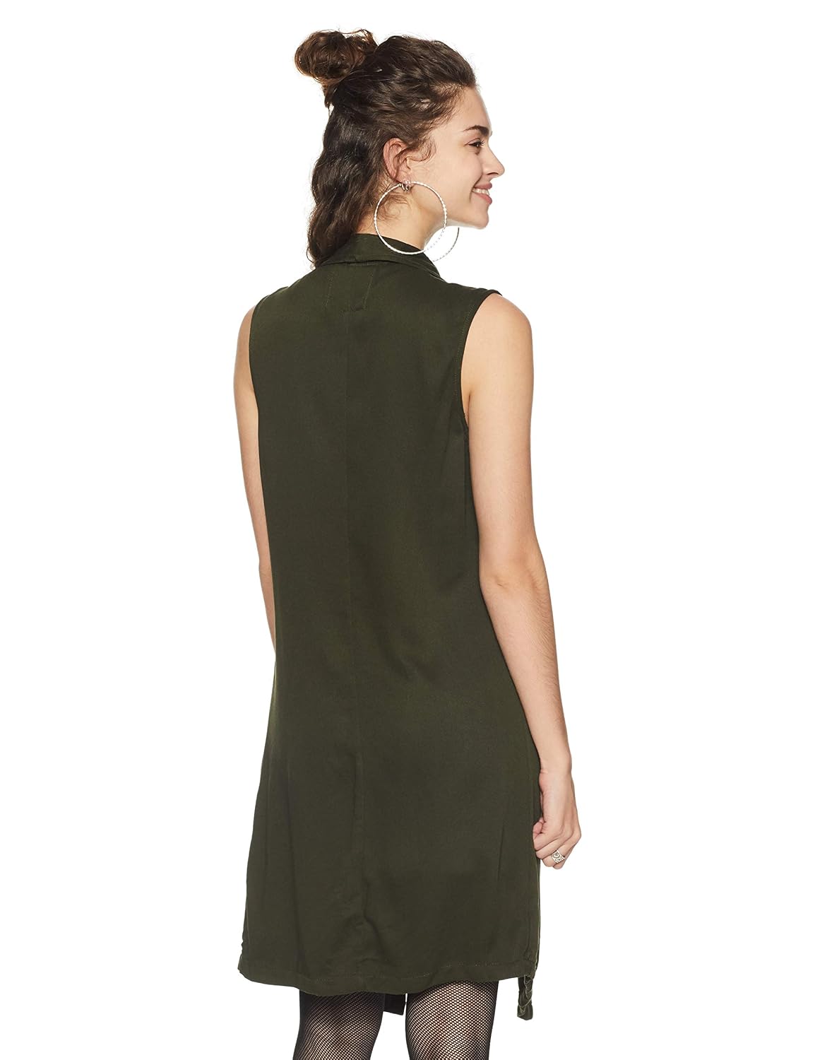 forever 21 women's belted draped vest 268472, small, olive