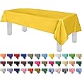 Grandipity 12 Pack Premium Disposable Plastic Tablecloth 54 Inch. x 108 Inch. Decorative Rectangle Table Cover - Yellow
