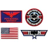Pete Mitchell Mav Patch [4PC Bundle -Iron on sew on-Blue]
