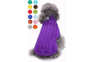 BWEALTHEST Dog Sweater, Warm Dog Sweaters for Small Dogs Medium Large Dogs, Cute Winter Classic Turtleneck Pet Sweater Cat Sweater Dog Clothes Coat Dog Christmas Sweaters for Girls Boys Dog Puppy Cat