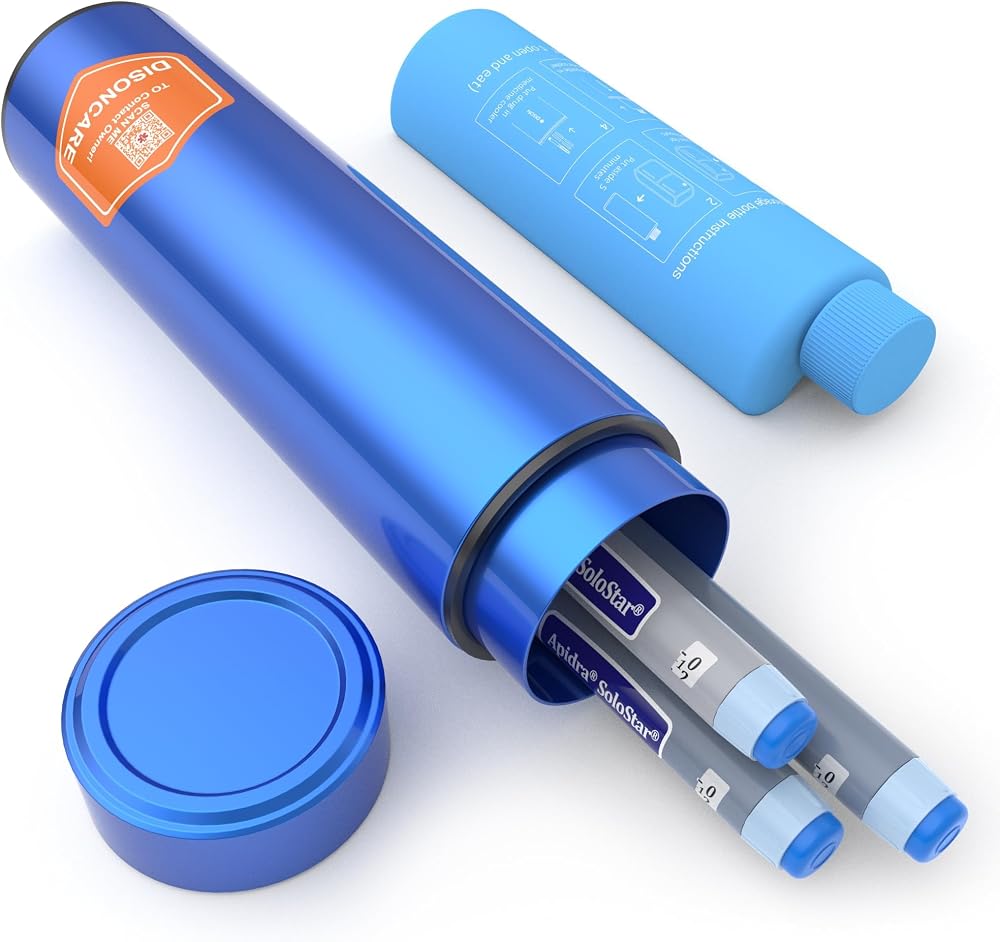 DisonCare 60H 4 Pen Insulin Cooler Travel Case 2-8C Biogel Ice Pack TSA