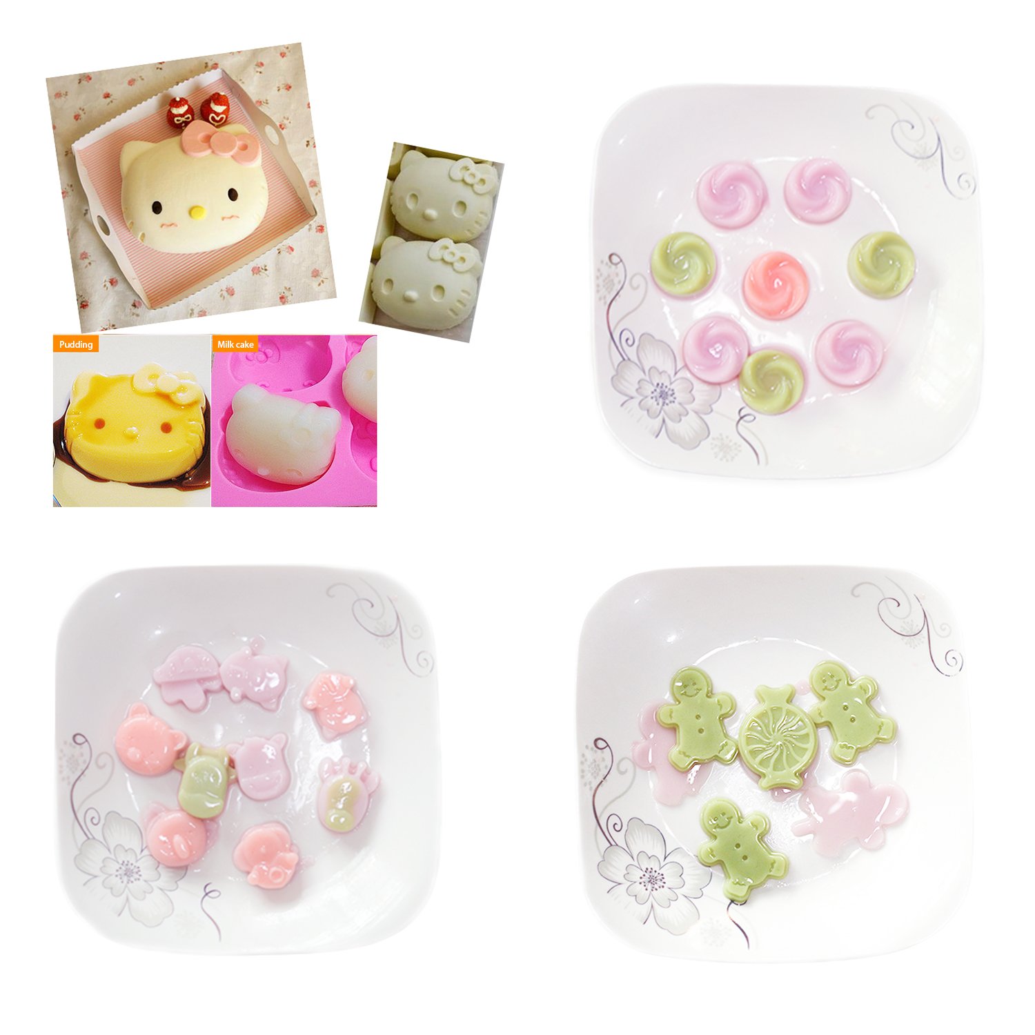 Silicone Chocolate Molds Set of 6 NonStick BPA Free Baking Candy Molds