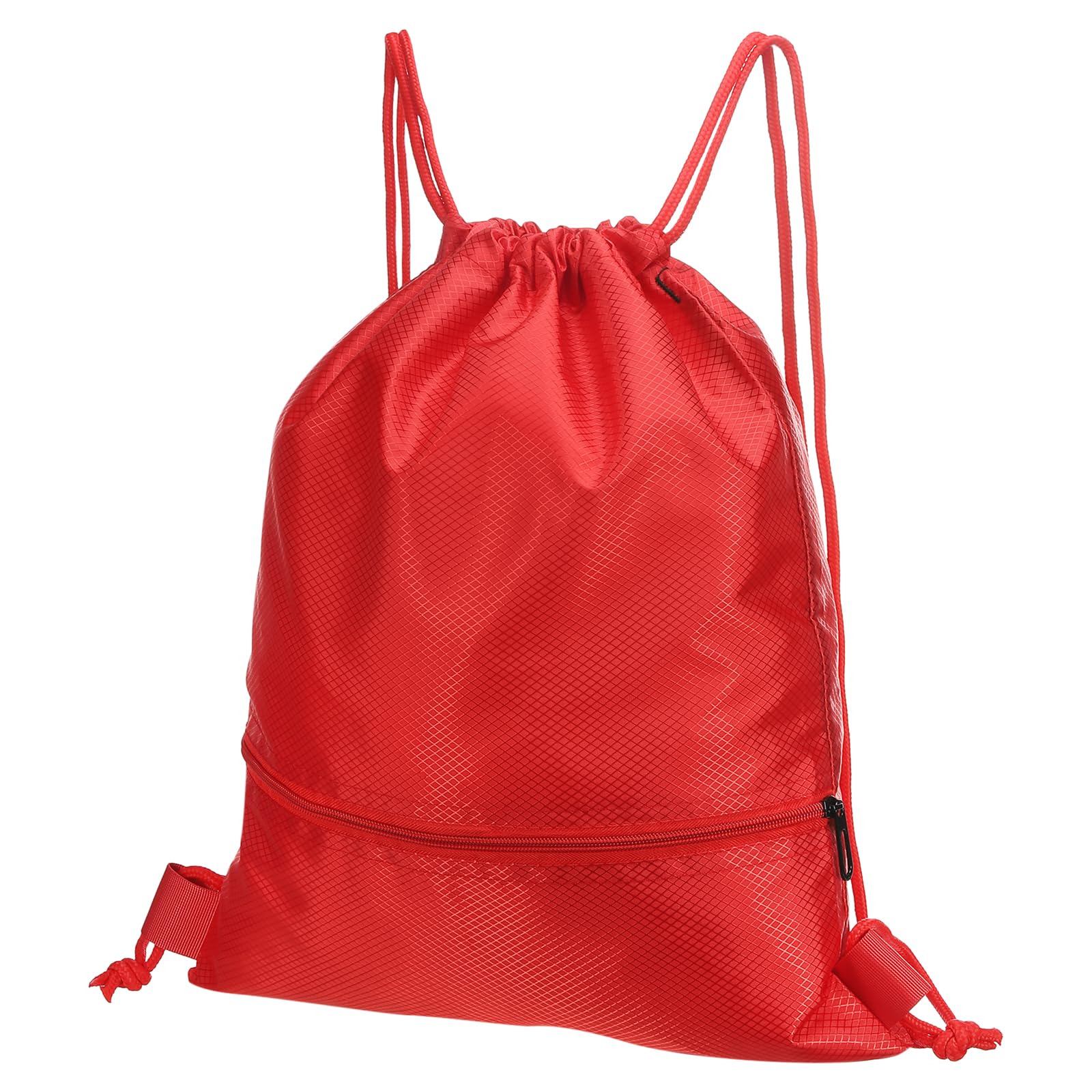 PATIKIL Drawstring Backpack Bag, Drawstring Gym Bag String Backpack with Zip Pocket for Women Men, Red
