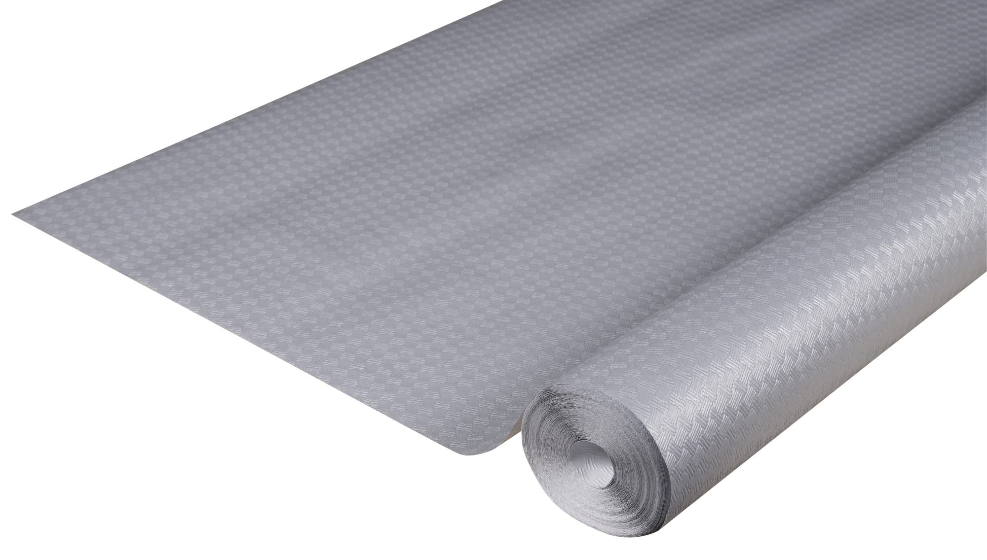 Pro Nappe - Ref 802052I - Disposable embossed paper tablecloth - Unique, aesthetic and deep embossing - Roll 20 M long and 1.20 M wide - Silver metallic color - Made in France