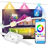 Clownya Permanent Outdoor Lights, Smart Outdoor LED String Lights,Christmas Lights RGB Color Changing,Scene Modes, IP67 Waterproof, App Control,Holiday, Party,Christmas Decorations (50FT)