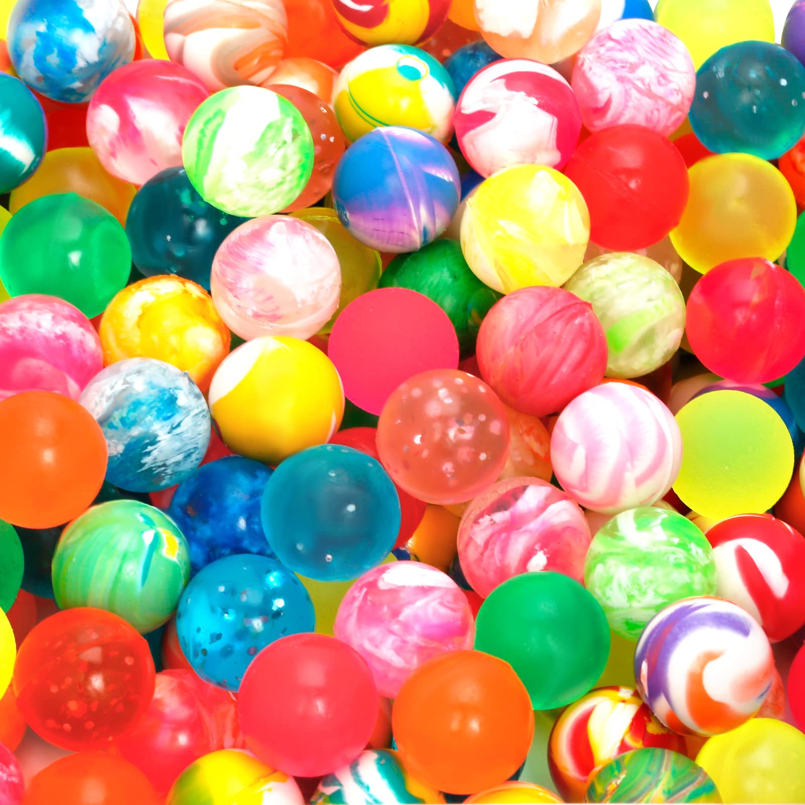 Pllieay 120 Pieces Small Rubber Bouncy Balls for Kids Party Favors, 3 Style Random Neon Bouncing Balls for Gift Bag Filling and Vending Machines, 20mm/0.79Inch