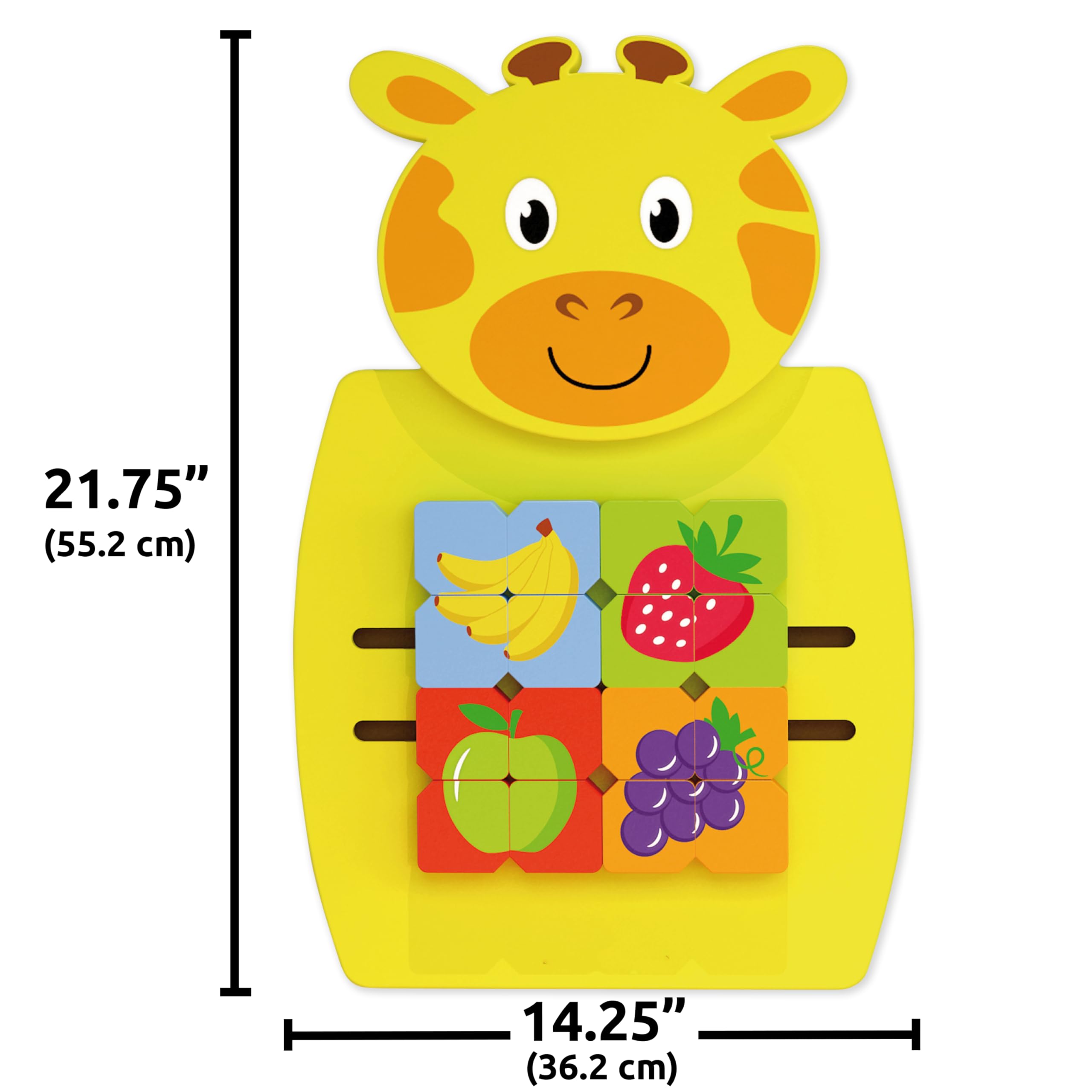 LEARNING ADVANTAGE Giraffe Activity Wall Panel - 18m+ - Toddler Activity Center - Wall-Mounted Toy - Busy Board Decor for Bedrooms, Daycares and Play Areas