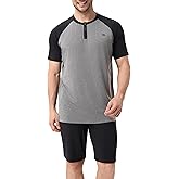 DAVID ARCHY Men's Pajamas Set Summer Cooling Loungewear Ultra-Soft Pjs Ligtweight Short Sleeves Shirts and Shorts Sleep Sets