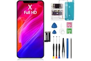 MRR.OMW for iPhone X Screen Replacement 5.8 Inch COF FHD Display 3D Touch Digitizer with Waterproof Adhesive + Tempered Glass + Repair Kit for Model A1865, A1901, A1902