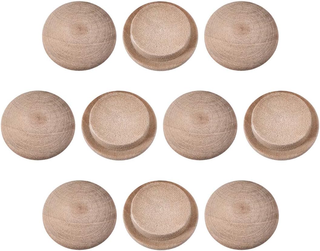 uxcell Wood Button Top Plugs 9/16 Inch Cherry Hardwood Furniture Plugs 25 Pack