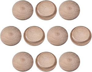 uxcell Wood Button Top Plugs 9/16 Inch Cherry Hardwood Furniture Plugs 25 Pack