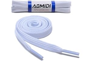 Flat Shoelaces 1/4" Wide Shoes Lace (2 Pair) - Wide Shoelaces - Flat Shoe Laces for Sneakers and Shoes