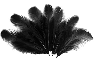 FLYING FEATHERS 500pcs-Black Rooster Feathers 3-5inch Bulk Feathers for Crafts DIY Dream Catcher Supplies（500pcs）