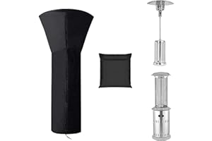 Tearom Patio Heater Covers Outdoor Heater Covers Waterproof Heater Covers for Standing Heater Tear-Proof Wind-Resistant UV-Resistant Snow-Resistant with Zipper and Storage Bag 87*34*19inch Black