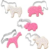 5 PC Mini Circus Animal Cookie Cutter Set for Treats &amp; Cookies | The Cookie Cutter Shop - Mini Elephant, Camel, Horse/Zebra, Hippo, Giraffe cookie cutters - Made in the USA