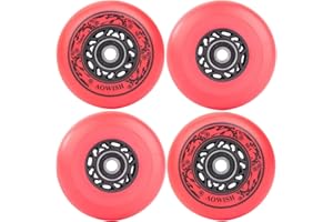 AOWISH Inline Skate Wheels Outdoor Asphalt Formula Aggressive Roller Blades Wheels 90a Roller Hockey Replacement Wheels with Bearings ABEC-9 and Floating Spacers, 4-Pack