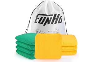 EunHo Cornhole Bean Bags Set of 8 Weather Resistant & Regulation Professional Size/Weight for Cornhole Games with Carry Bag