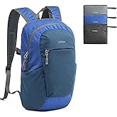 G4Free Packable Hiking Backpack 20L Lightweight Foldable Travel Daypack with Thickened Back Panel for Men Women(Blue)