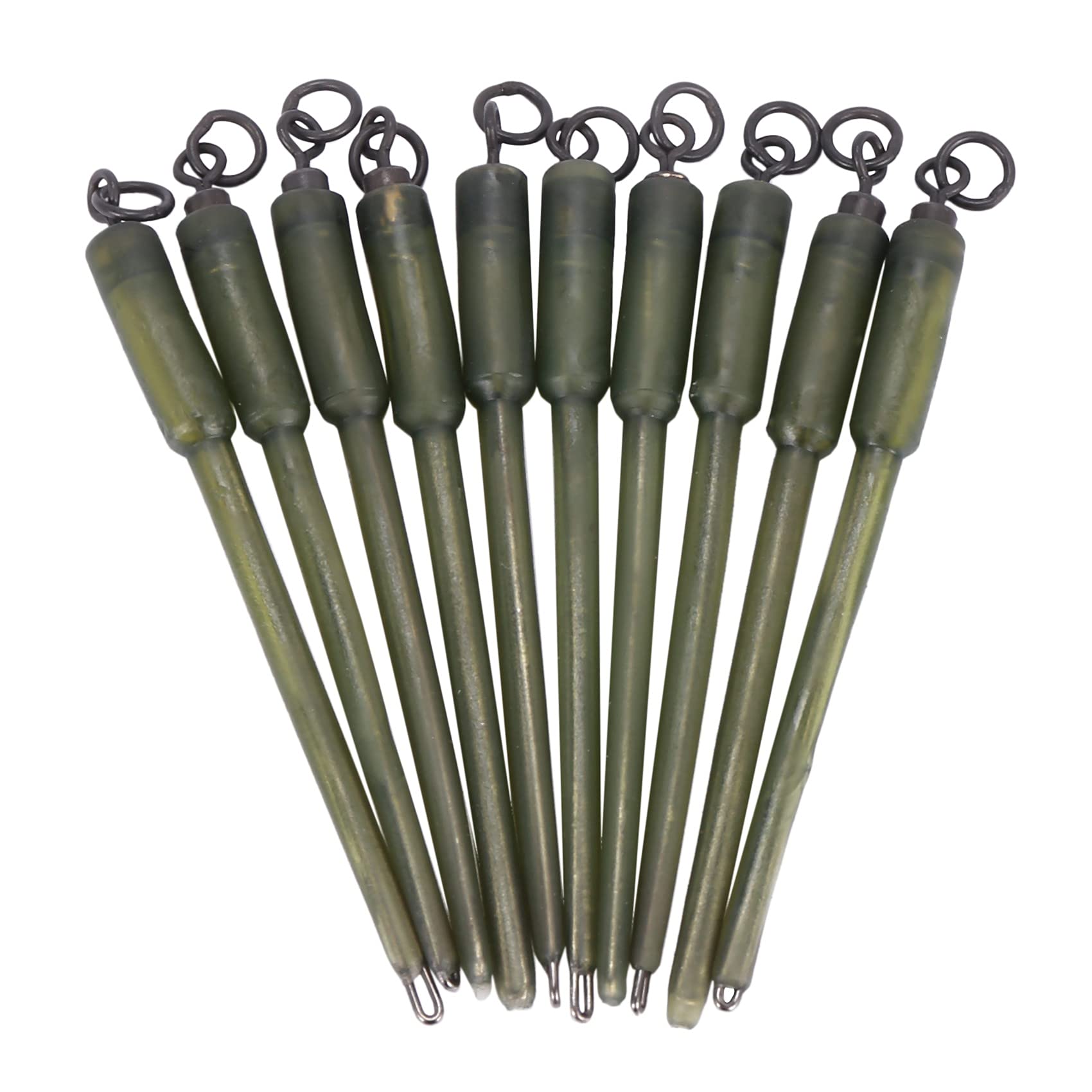 10Pcs Fishing Connector Swivels PVA Tube Bags Stems Solid Bag Stems Lead Insert End Terminal Tackle Mash