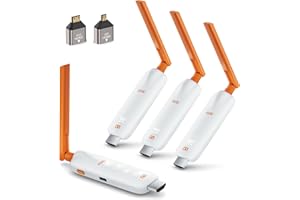 Wireless HDMI Transmitter and 3 Receivers with LED Screens, Up to 6 RXs, 165FT/50M, 4K Decode 1080P Output, 5.8GHz, Wireless 