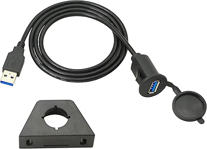 Amazon Cerrxian Usb延長ケーブル 差込口埋込み型 ダストカバー付き Usb 3 0 延長 ダッシュパネル フラッシュマウント ケーブル オートバイ 車 トラック ボート対応 黒 3ft 1m カーオーディオケーブル 家電 カメラ