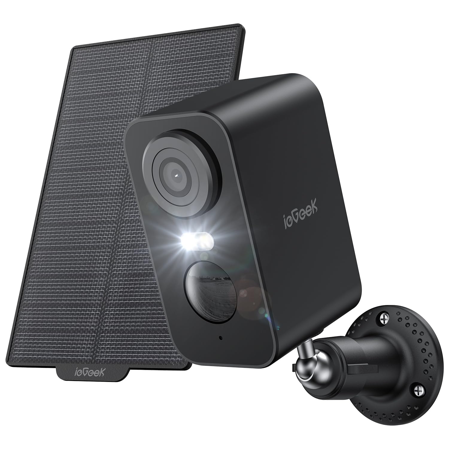 【高証拠能力500万画素・電源＆配線不要・BCバネルで発電効率20%向上】ieGeek 防犯カメラ 屋外 ソーラーワイヤレス/WIFI 500万高画素130°広角 夜間カラー撮影 ソーラー充電 監視カメラ 屋外 工事不要 設置簡単 AI人物/動体検知 検知エリア設定 スマホ連動 遠隔監視 警告通知 双方向会話 Alexa対応 防水 玄関/庭/駐車場家庭用防犯カメラ 無料6秒7日間循環クラウドに保存商品画像