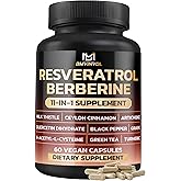 BMVINVOL Resveratrol Supplement | Berberine, Quercetin, Grape, N-Acetyl Cysteine NAD Supplement for Antioxidant & Anti-Aging Support