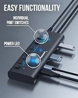 SABRENT 7-Port Powered USB Hub HB-3A4C with PD 48W Docking Station view 2