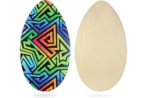 HQO LOVL 35 inch Skim Board for Kids Adults Wooden Skim Boards with High Gloss Coat for Beach Skimboards for Beginners