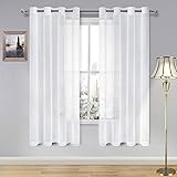 DWCN Sheer Curtains Linen Look Grommet Curtain for