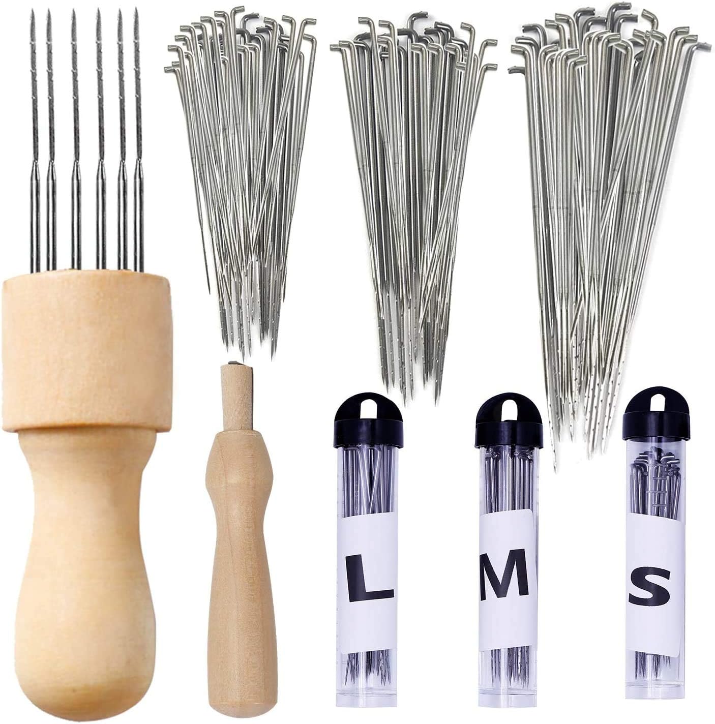 JUAYING 95 Pcs Felting Needles Kit, Needle Felting Starter Kit with 3 Sizes Felt Needles Wool Felt Tools Kit for Handicraft